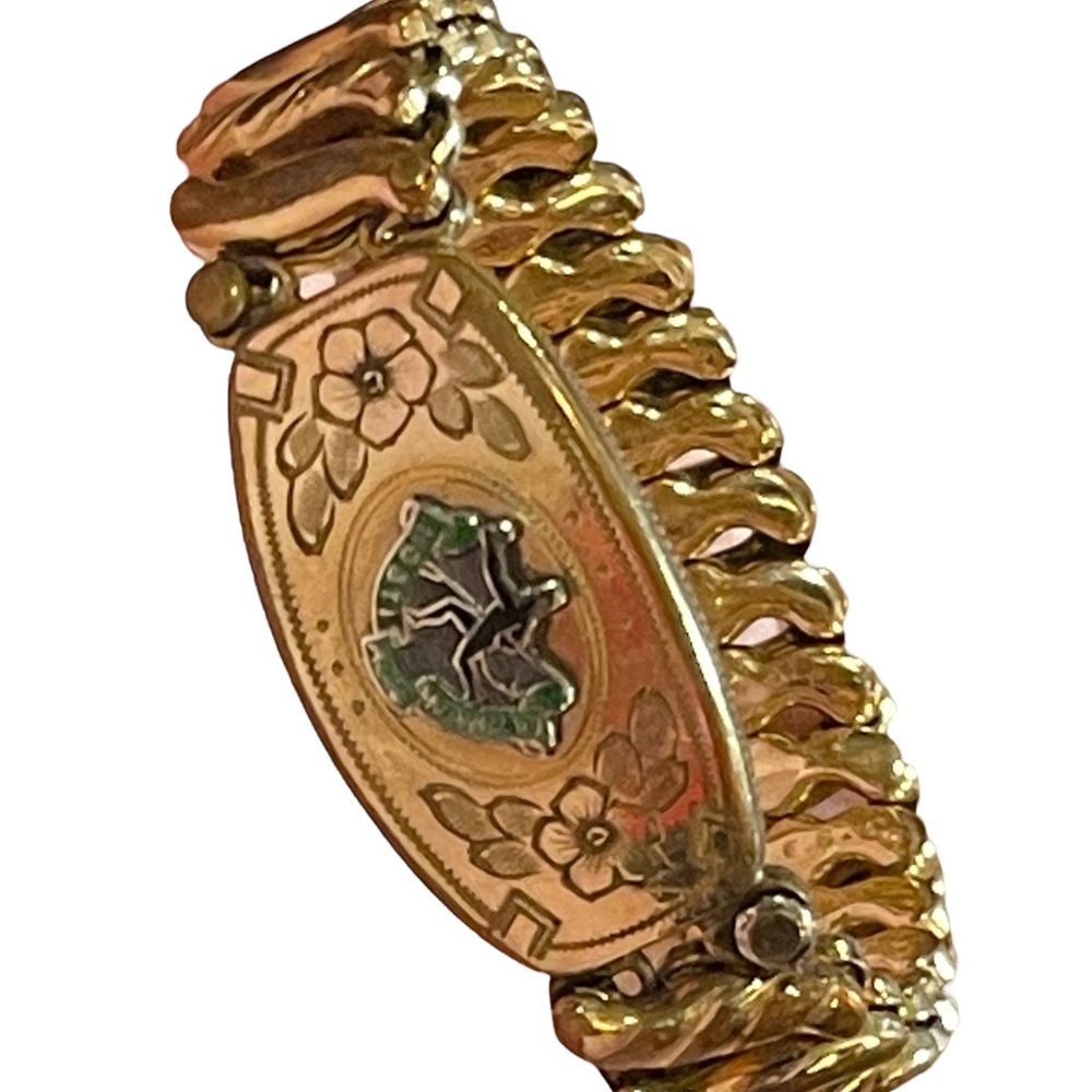 Vintage gold plt HOSTI ACIE NOMINATI Royal Winnepeg Rifles Sweetheart Bracelet
